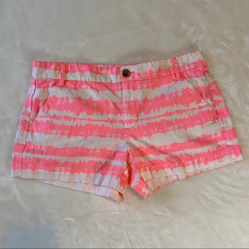 Khakis by‎ GAP Sunkissed Tie Dye Coral Pink Chino Short Shorts Summer Women Sz 4